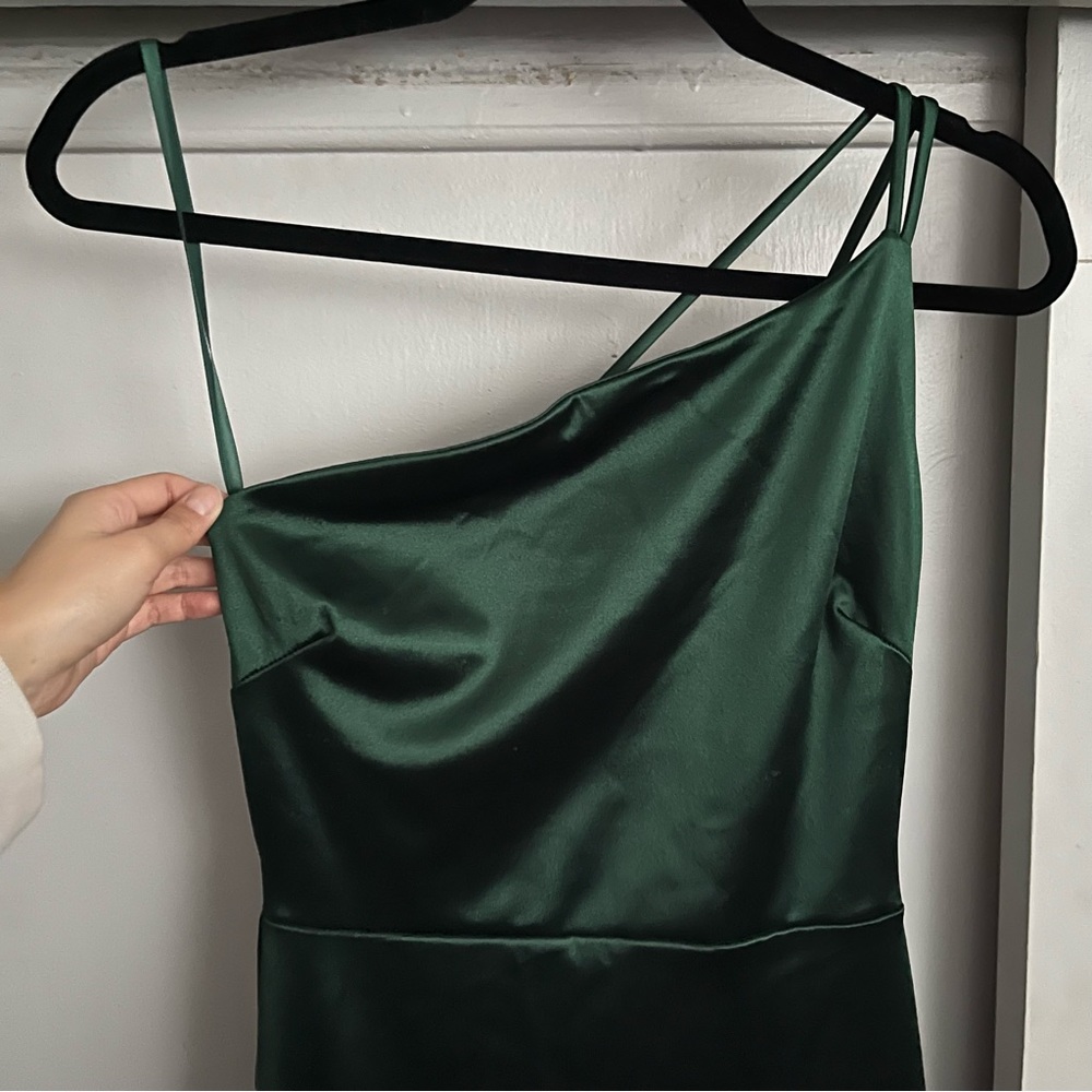 One-Shoulder Satin Long Dress